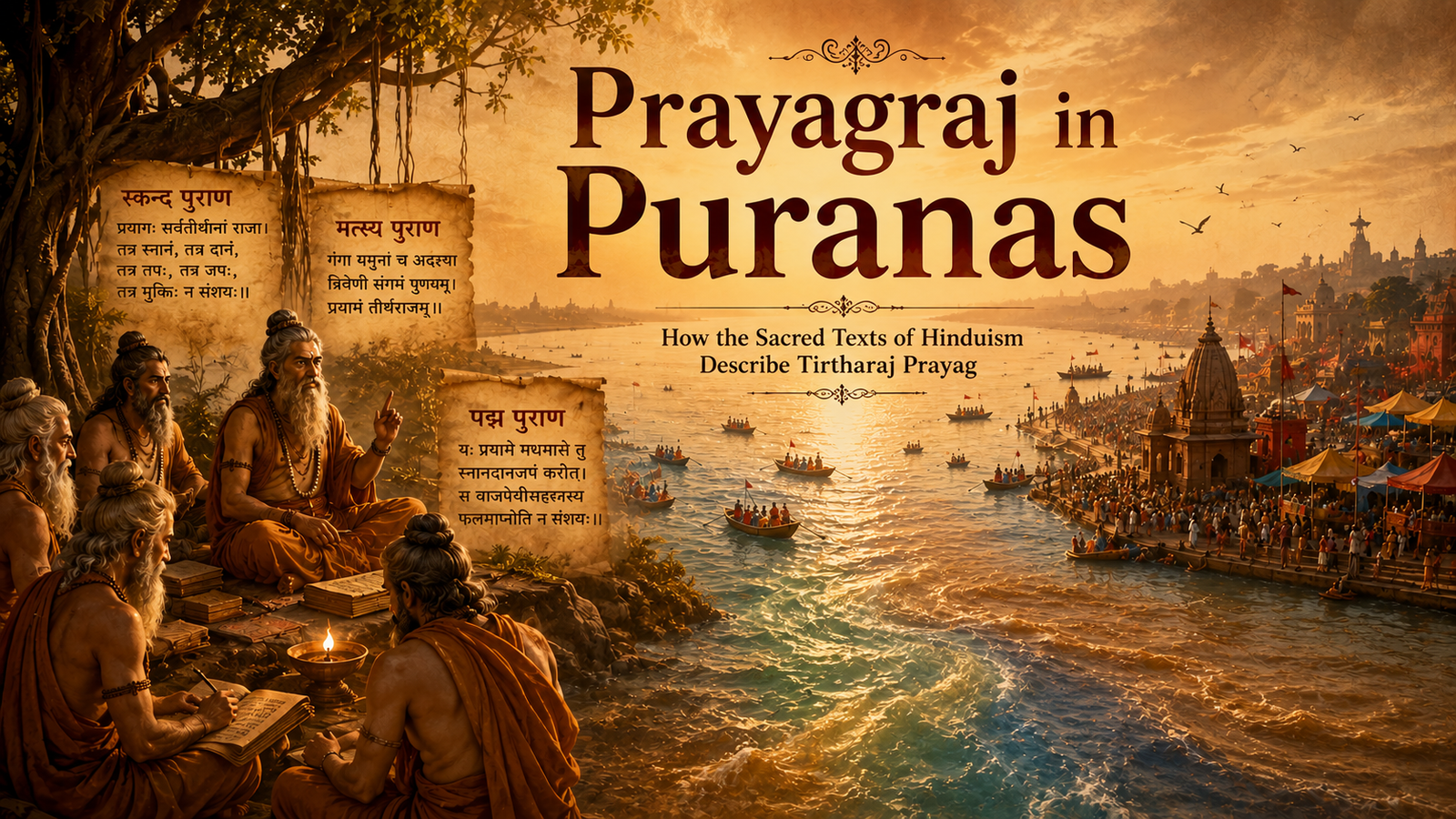 Ancient sages describing Tirtharaj Prayag and Triveni Sangam in the Hindu Puranas